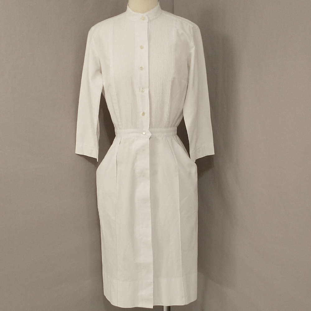 True Vintage Nurse's Dress White Professional Uniform See Measurements Workwear